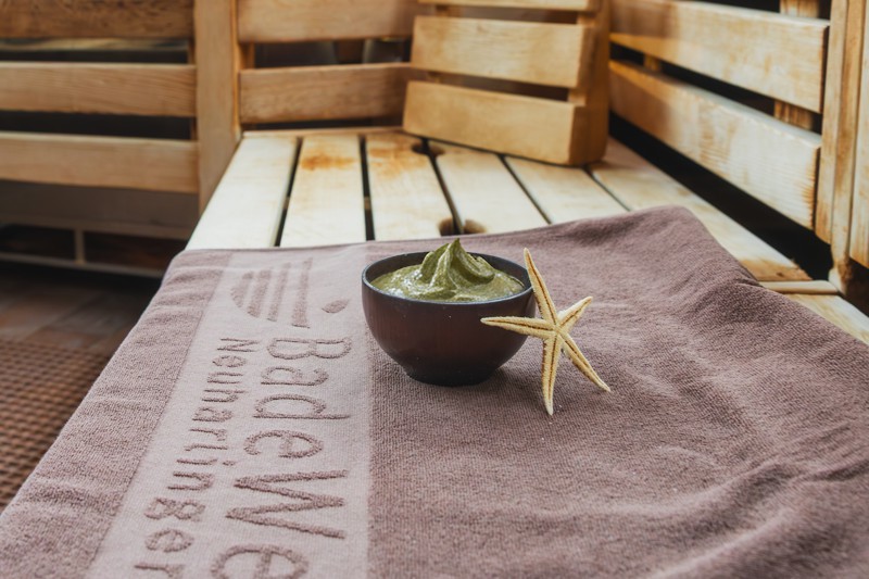 Algenpackung mit Meersalz