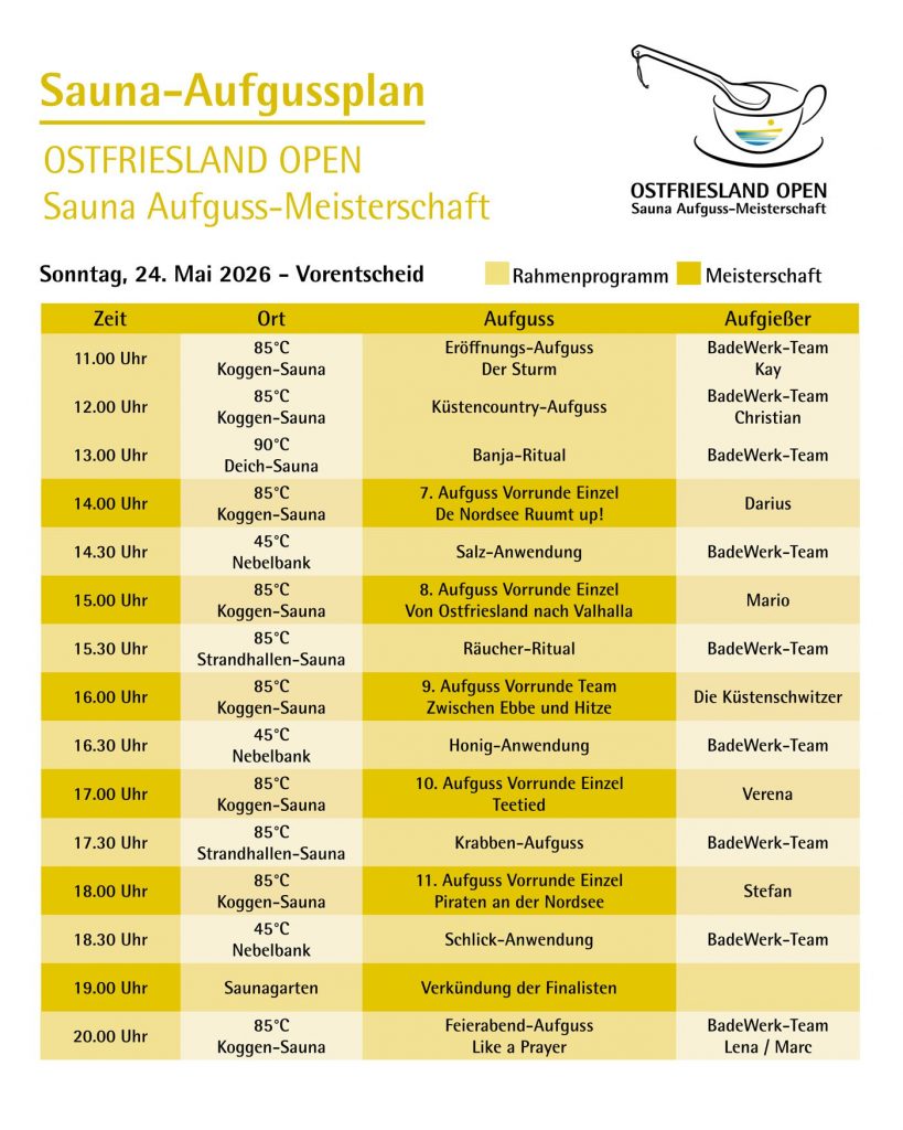 Aufgussplan Sonntag Aufgussplan Sonntag
